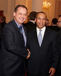 XJTAG CEO Simon Payne with Massachusetts Governor Deval Patrick