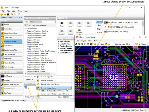 JTAG device shown in Layout Viewer from XJDeveloper